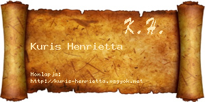 Kuris Henrietta névjegykártya
